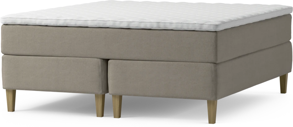 Delux Exclusive - Kontinentalsäng, dubbelsäng med bäddmadrass och sängben - Beige