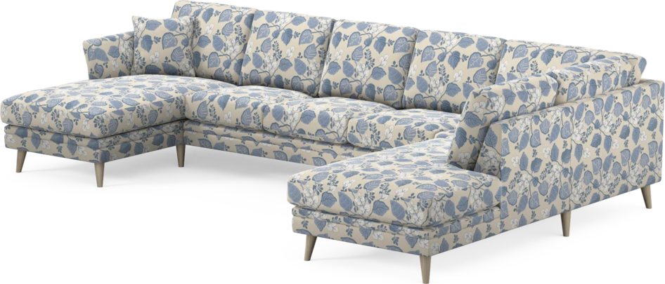 Eden - 3-sits soffa med schäslong vänster och divan höger - Flerfärgad