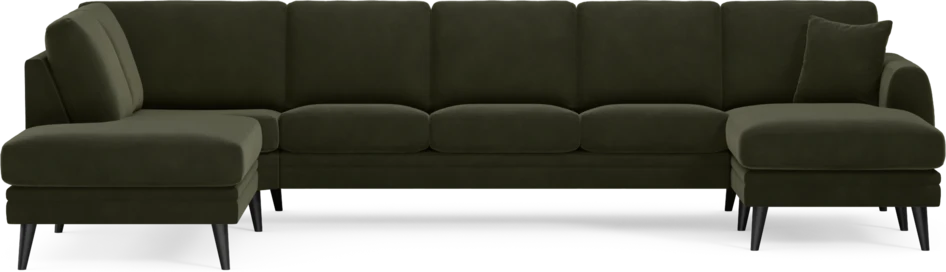 Eden - 3-sits soffa med divan vänster och schäslong höger - Grön