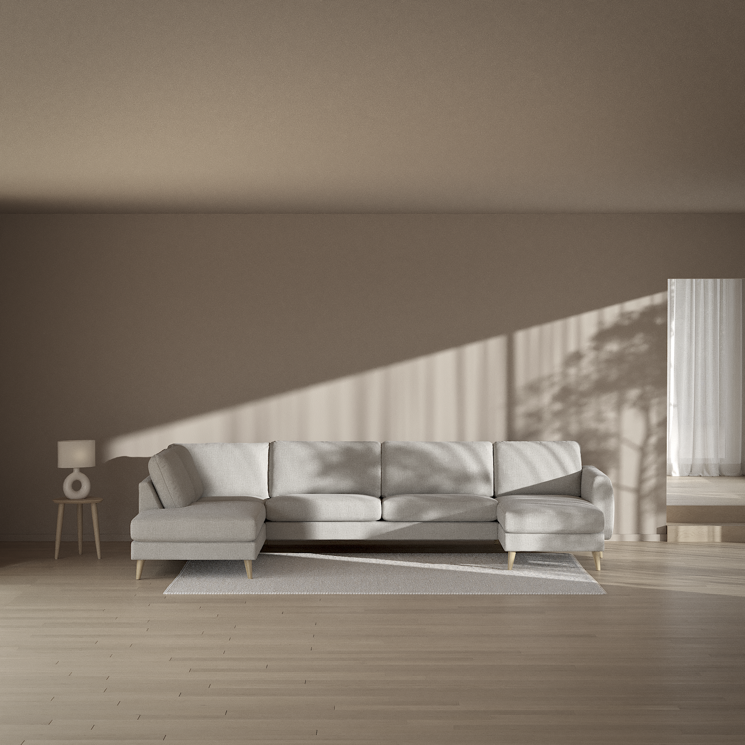 Bridge, 3-sits soffa med divan vänster och schäslong höger