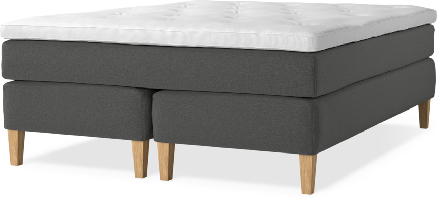 Delux Sense - Kontinentalsäng, dubbelsäng med bäddmadrass - Grå