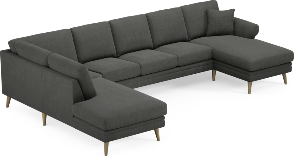 Eden - 3-sits soffa med divan vänster och schäslong höger - Grå