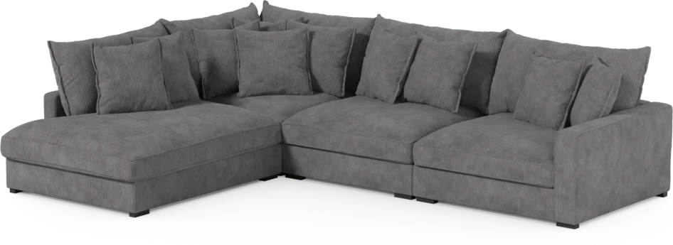 Rossi - 3-sits soffa med divan vänster - Grå