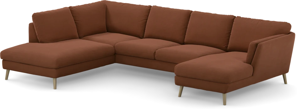 Madison - 2-sits soffa med divan vänster och schäslong höger - Röd