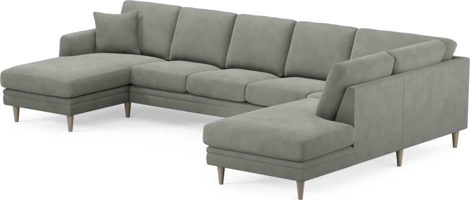 Eden - 3-sits soffa med schäslong vänster och divan höger - Grå
