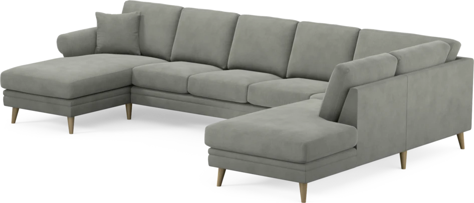 Eden - 3-sits soffa med schäslong vänster och divan höger - Grå