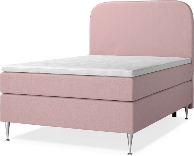 New York Supreme - Kontinentalsäng, enkelsäng med bäddmadrass, sängben och sänggavel slät - Rosa