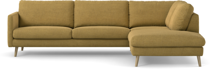 Madison Lux - 3-sits soffa med divan höger - Gul