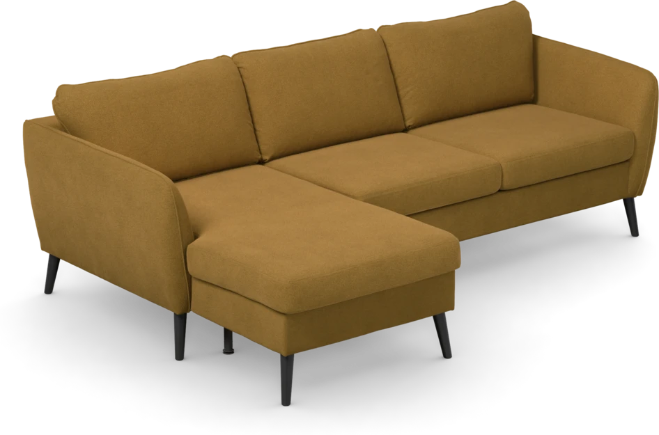 County - 3-sits soffa med flyttbar schäslong - Gul