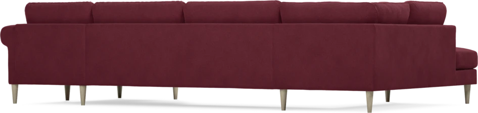 Bridge - 3-sits soffa med divan vänster och schäslong höger - Röd