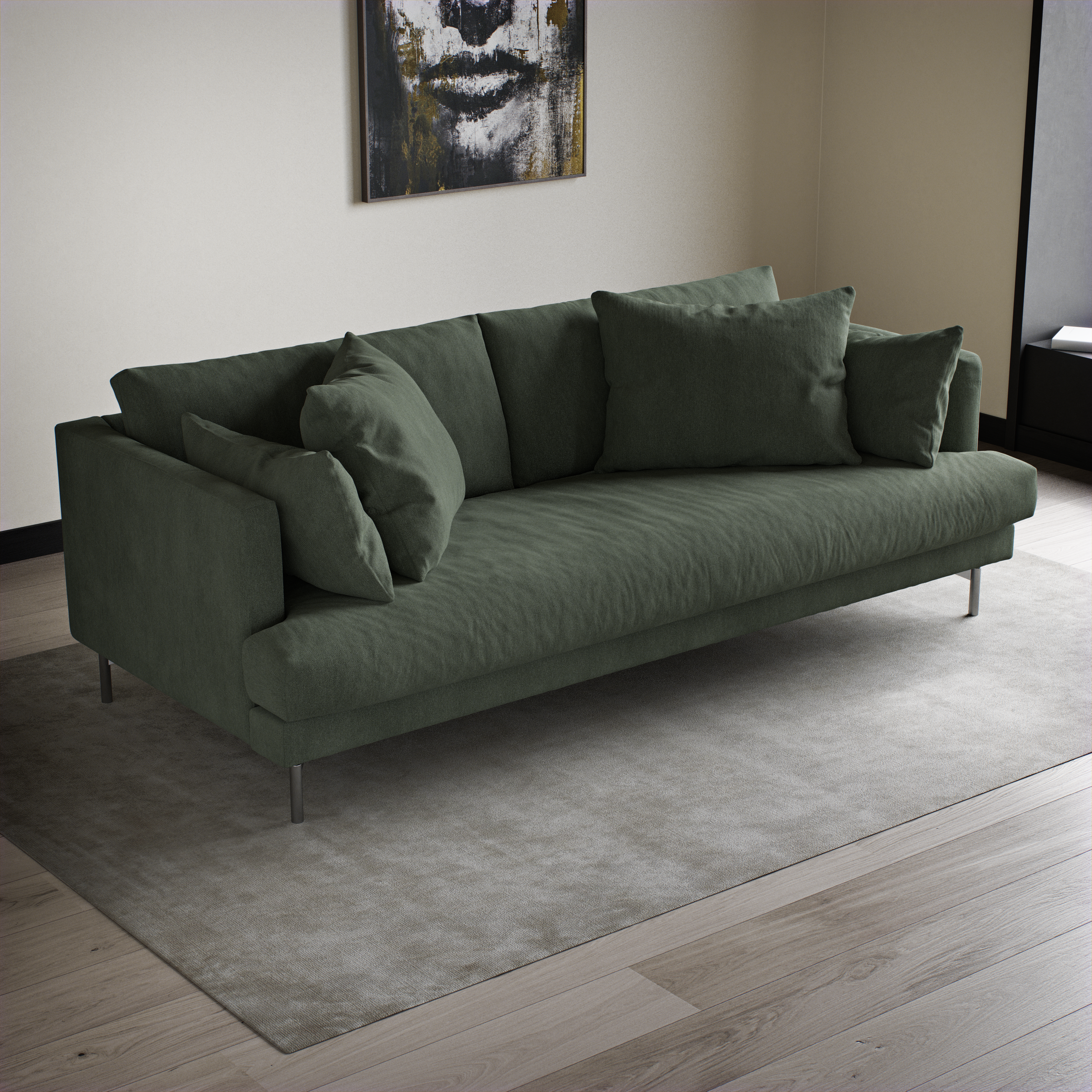Harper - 3-sits soffa, hel dyna - inspiration