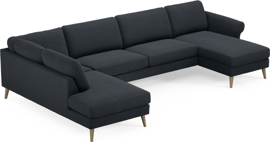 Bridge - 3-sits soffa med divan vänster och schäslong höger - Blå