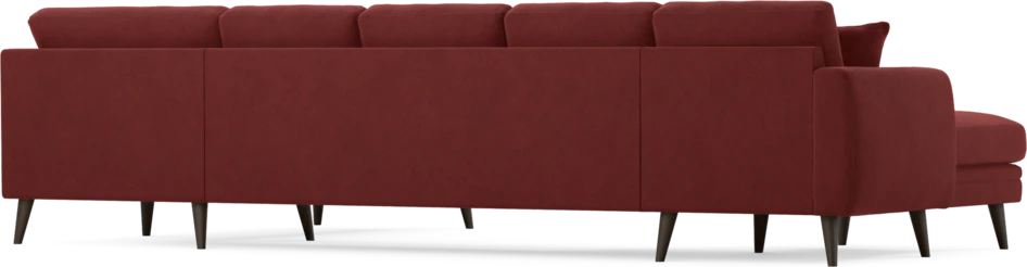 Eden - 3-sits soffa med schäslong vänster och divan höger - Röd