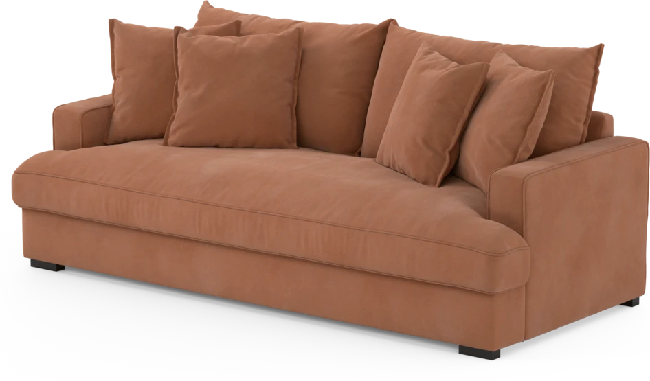 Mila - 3-sits soffa, hel dyna - Orange