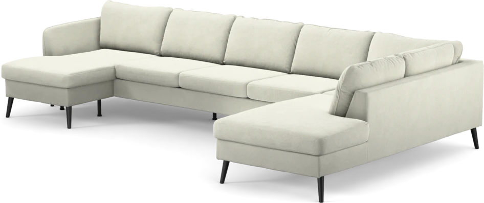County - 4-sits soffa med schäslong vänster och divan höger - Vit