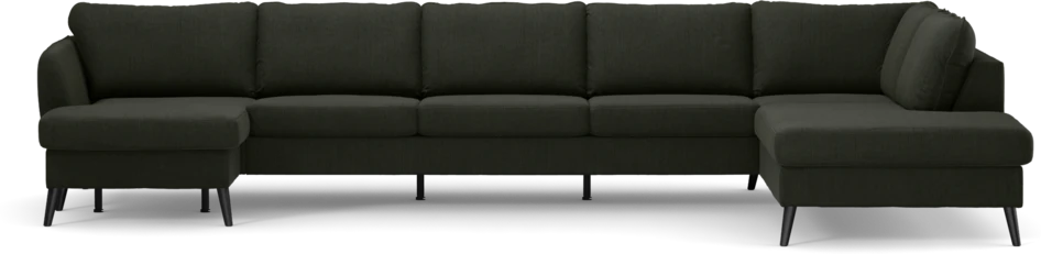 County - 4-sits soffa med schäslong vänster och divan höger - Grön