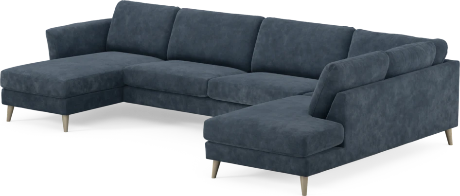 Bridge - 3-sits soffa med schäslong vänster och divan höger - Blå