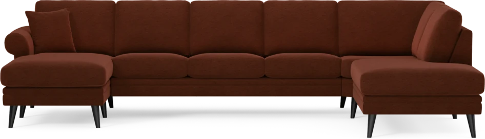 Eden - 3-sits soffa med schäslong vänster och divan höger - Orange