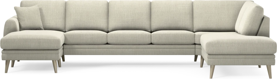Eden - 3-sits soffa med schäslong vänster och divan höger - Beige