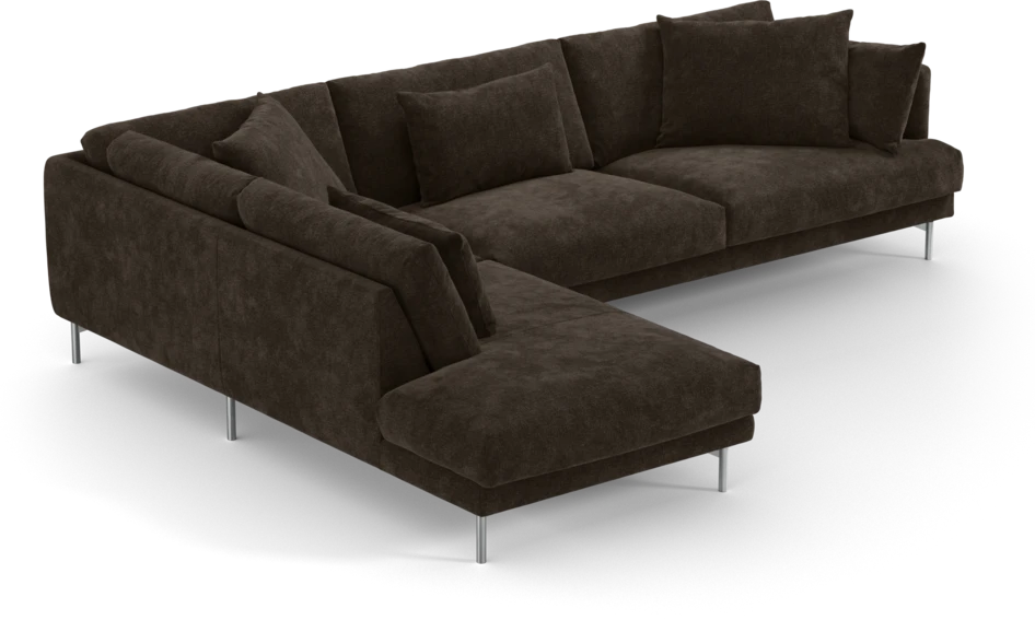 Harper - 3-sits soffa med divan vänster - Brun