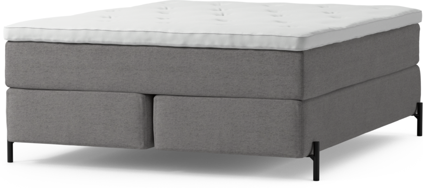 Delux Dream - Kontinentalsäng, dubbelsäng med bäddmadrass och sängben - Grå