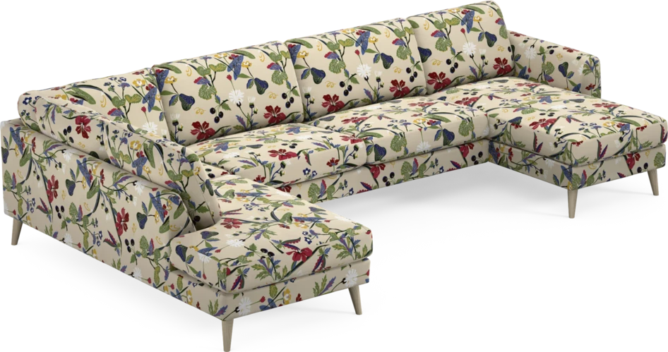 Bridge - 3-sits soffa med divan vänster och schäslong höger - Flerfärgad