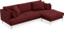 Harper - 4-sits med schäslong höger  - Rosa