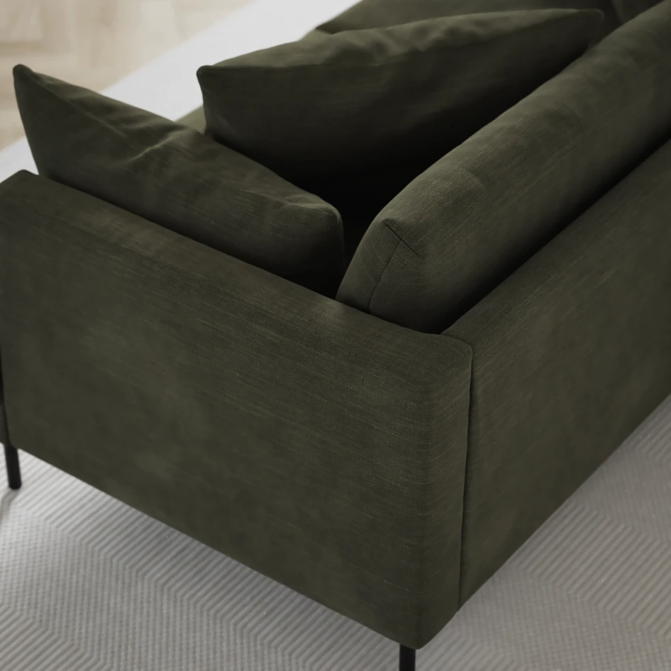 Harper - 3-sits soffa med divan vänster - Grön