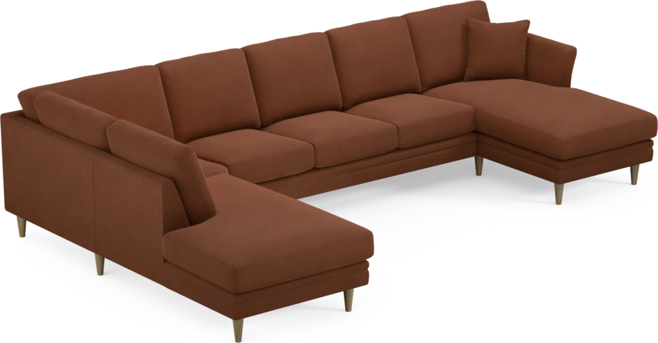Eden - 3-sits soffa med divan vänster och schäslong höger - Orange