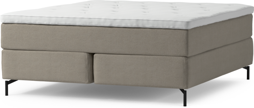 Delux Exclusive - Kontinentalsäng, dubbelsäng med bäddmadrass och sängben - Beige