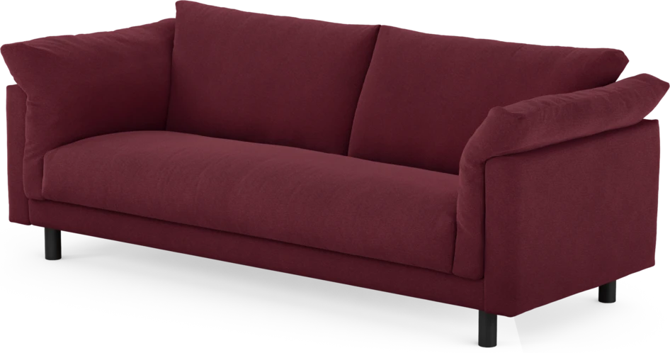 Cherrie - 3-sits soffa, hel dyna, fast klädsel - Röd