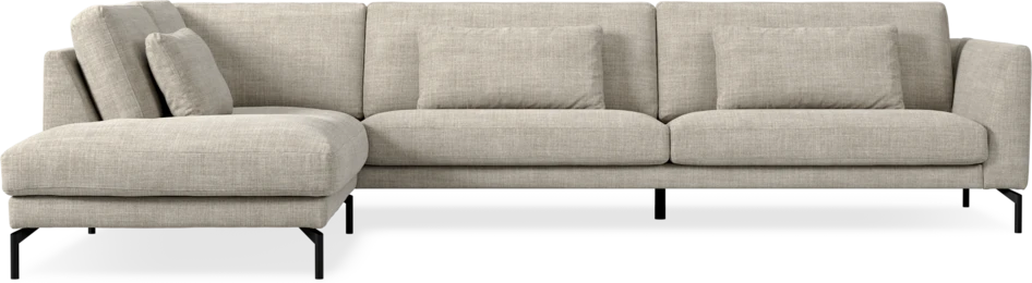 Willow - 4-sits soffa med divan vänster, fast klädsel - Beige
