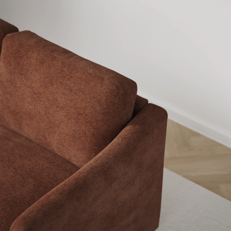 Öland - Bäddsoffa med divan vänster och schäslong höger - Orange