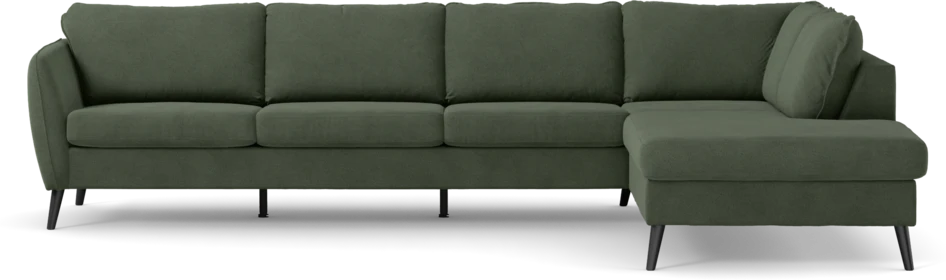 County - 3-sits soffa med divan höger - Grön
