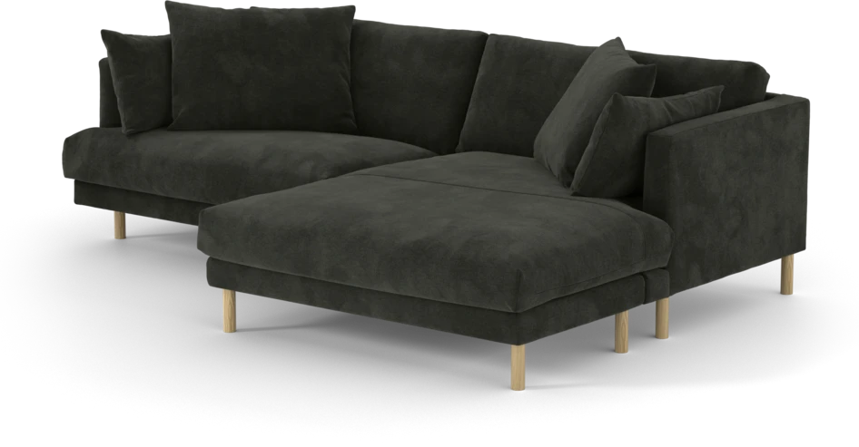 Harper - 4-sits med schäslong XL höger - Svart