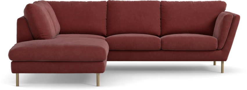 Madison Lux - 2-sits soffa med divan vänster - Rosa