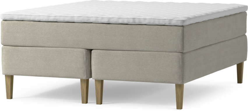 Delux Dream - Kontinentalsäng, dubbelsäng med bäddmadrass och sängben - Beige