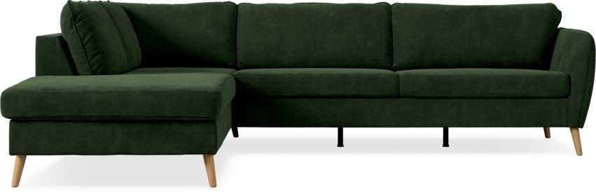County - 2,5-sits soffa med divan vänster - Grön