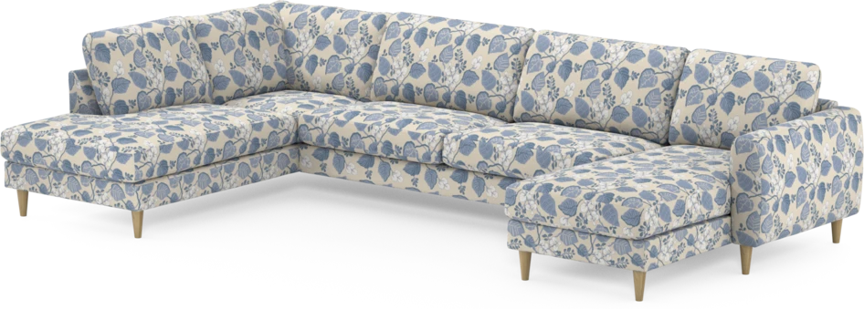 Bridge - 3-sits soffa med divan vänster och schäslong höger - Blå