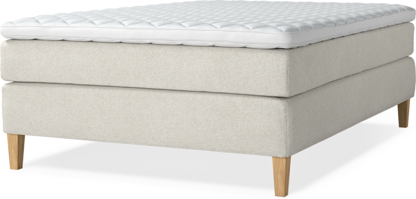 Delux Sense - Kontinentalsäng, enkelsäng 140 cm med bäddmadrass - Beige