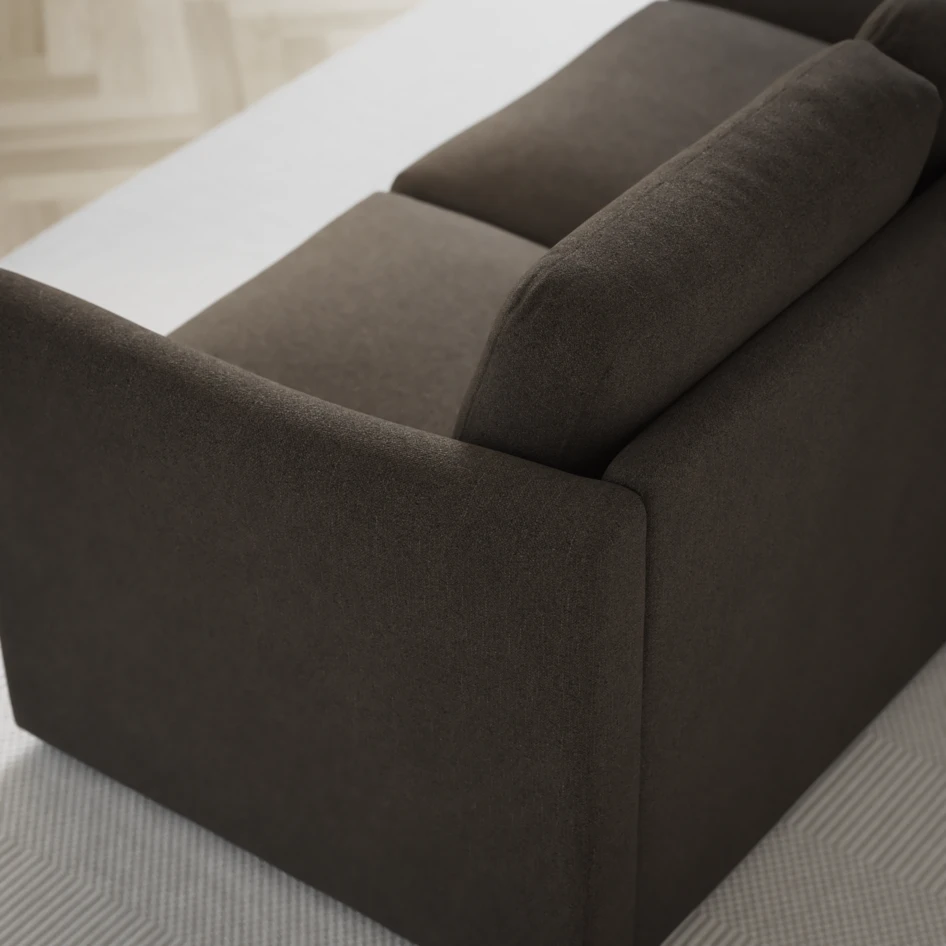Öland - Bäddsoffa med schäslong vänster och divan höger - Brun