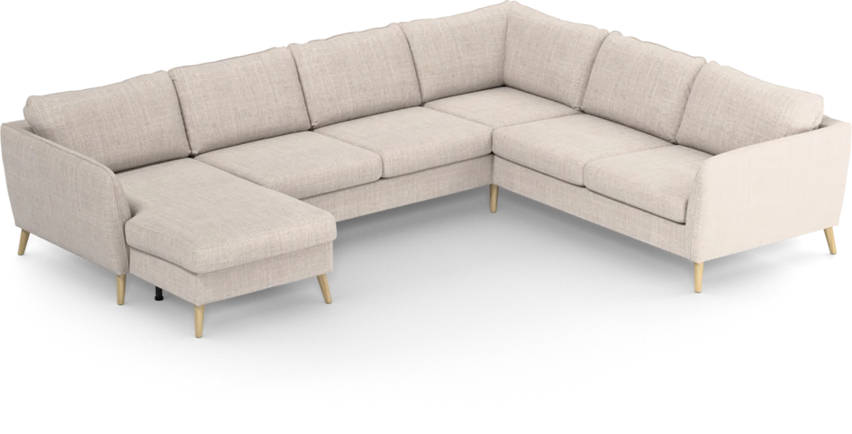 County - Hörnsoffa, 3+2-sits med schäslong vänster - Beige
