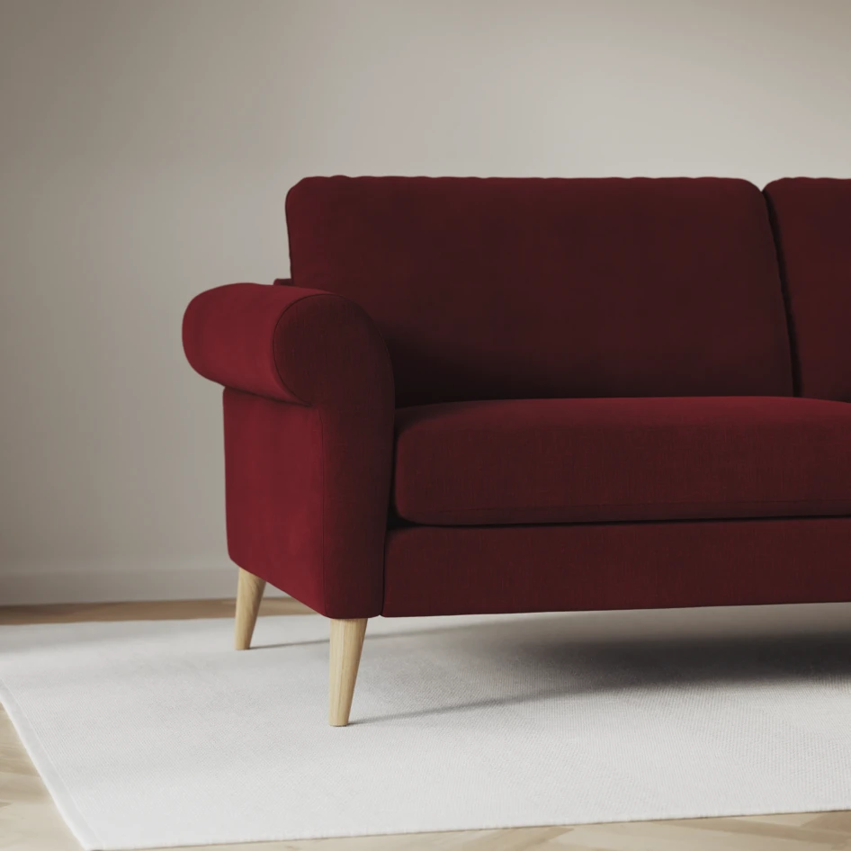 Bridge - 3-sits soffa med schäslong vänster och divan höger - Röd