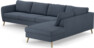 County - 3-sits soffa med divan höger - Blå