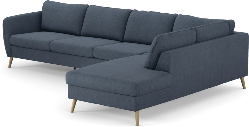 County - 3-sits soffa med divan höger - Blå