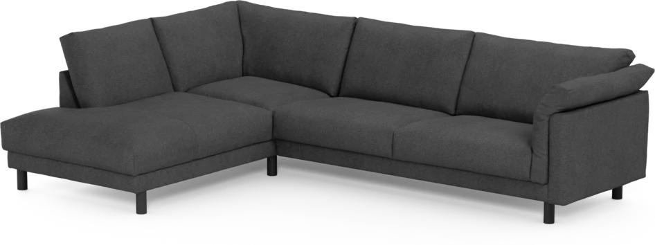 Cherrie - 3-sits soffa med divan vänster, fast klädsel - Svart