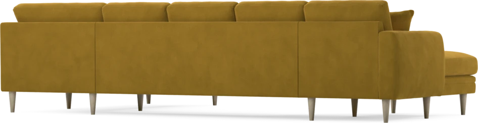 Eden - 3-sits soffa med schäslong vänster och divan höger - Gul
