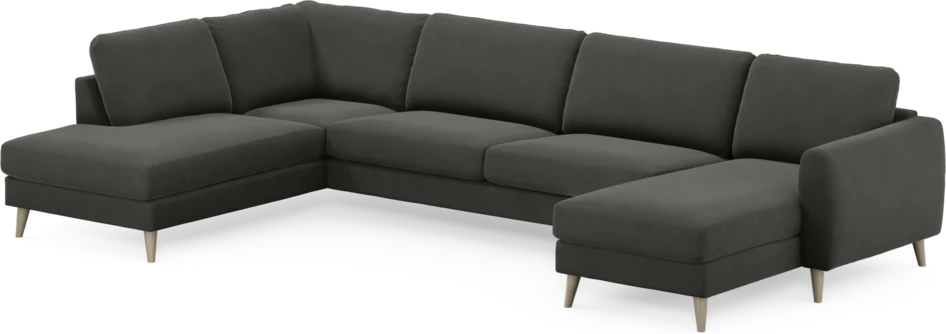 Bridge - 3-sits soffa med divan vänster och schäslong höger - Grå