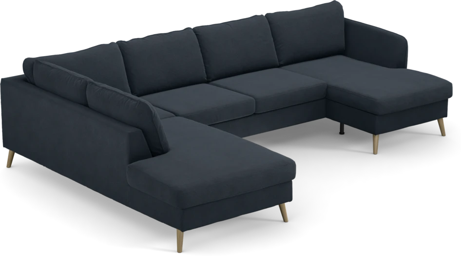 County - 3-sits soffa med divan vänster och schäslong höger - Blå