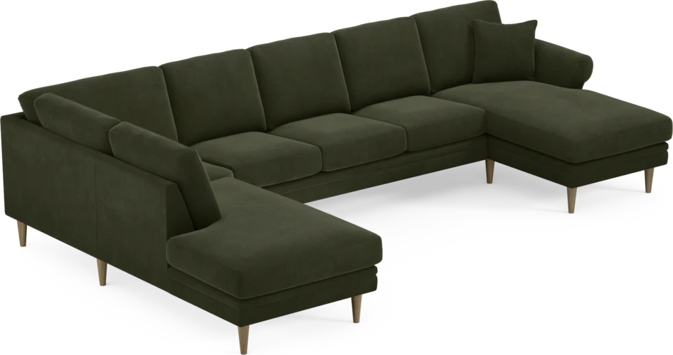 Eden - 3-sits soffa med divan vänster och schäslong höger - Grön